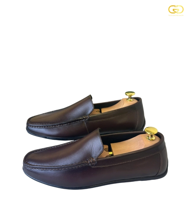 Giày lười moccasin TGM-005 Nâu 