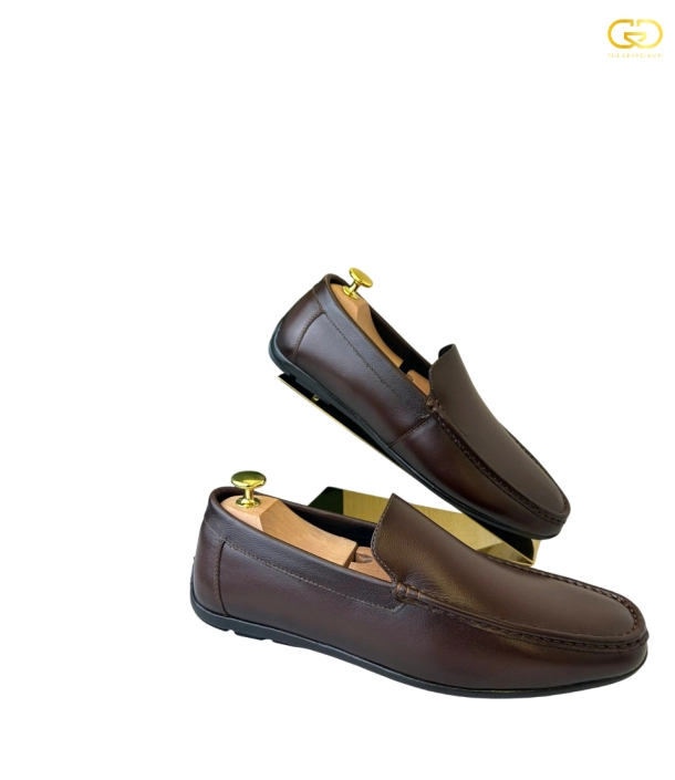 Giày lười moccasin TGM-005 Nâu 