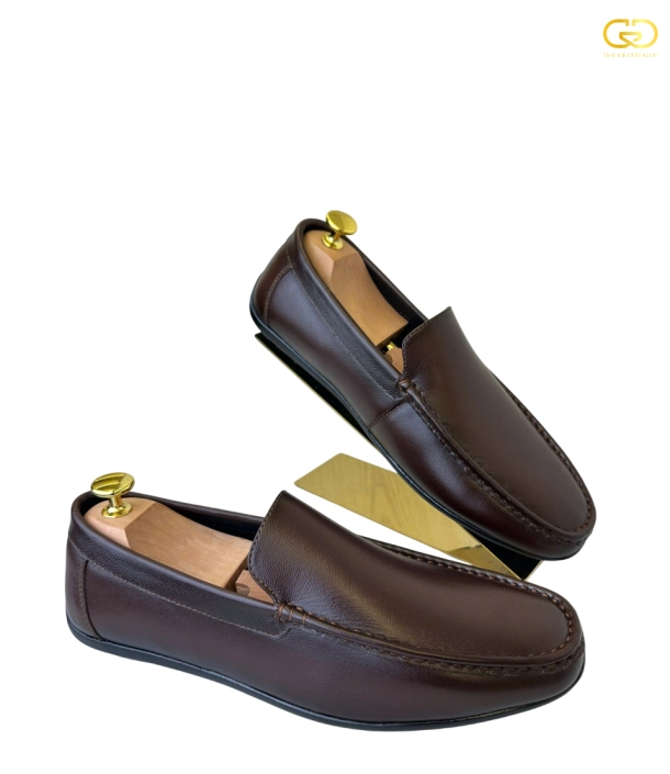 Giày lười moccasin TGM-005 Nâu 