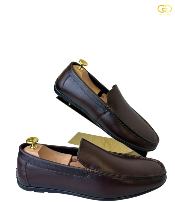 Giày lười moccasin TGM-005 Nâu 