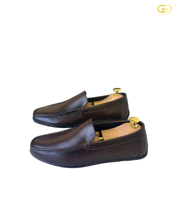 Giày lười moccasin TGM-005 Nâu 