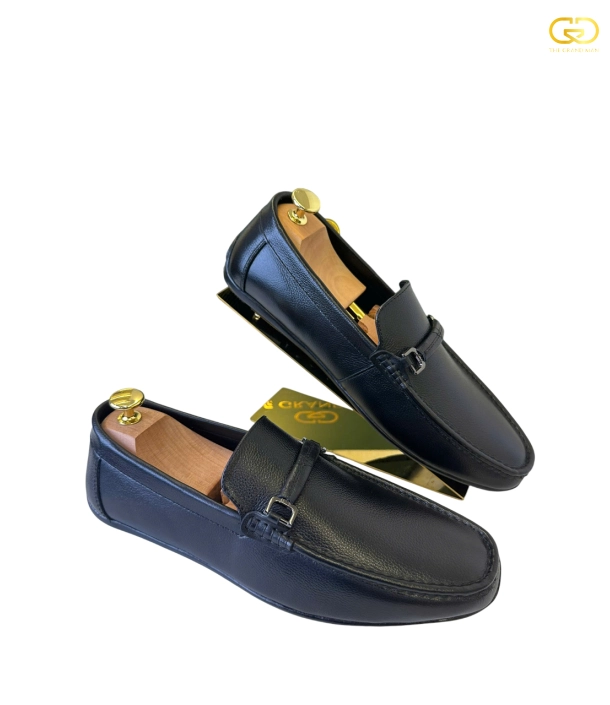 Giày lười moccasin TGM-004 Đen