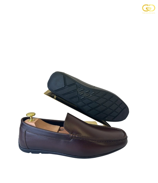 Giày lười moccasin TGM-005 Nâu 
